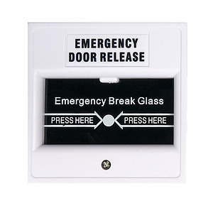 Break Glass Emergency Door Release - White