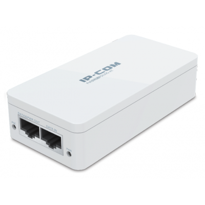 IP-COM GIGABIT POE INJECTOR 51VDC@0.8A 30W WHT PLASTIC 240VAC 33Hx60Wx132.3D (MM)