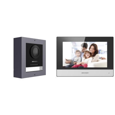 IP VIDEO INTERCOM KIT FOR VILLA OR HOUSE ONLY ONE CALL BUTTON 1XDS-KD8003-IME1/SURFACE 1XDS-KH6320-WTE1 1X 4 P
