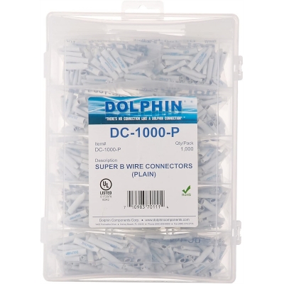 DOLPHIN SUPER B CONNECTOR PLASTIC WHT FOR DRY AREAS BOX 1000 PKT