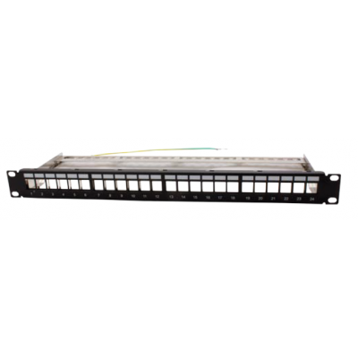 24 PORT UNLOADED SHIELDED KEYSTONE PATCH PANEL