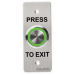 NEMESIS EVAQ SERIES PUSH BUTTON SILVER ILLUMINATED RING ON FLAT SLIM/ MULLION STAINLESS STEEL PLATE WITH "PRES