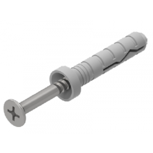 NYLON ANCHOR SCREW ROUND HEAD 5X 37MM  - 100 PACK 