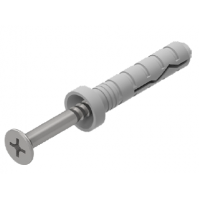 NYLON ANCHOR SCREW ROUND HEAD 5X 37MM  - 100 PACK 