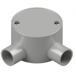 JUNCTION BOX SHALLOW PVC 25MM 2W ANG GRY