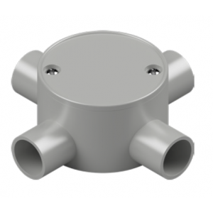 JUNCTION BOX SHALLOW PVC 20MM 4 WAY GREY