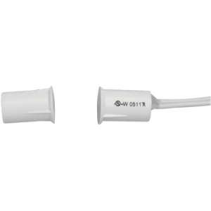 TANE HARDWIRED REED SWITCH WHITE DETECTION GAP 12.5MM 1x N/C OUTPUT (DRY) PLASTIC RECESSED MOUNT 9.5MM HOLE CU