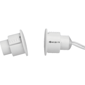 TANE HARDWIRED REED SWITCH WHITE DETECTION GAP 28MM 1x N/C OUTPUT (DRY) PLASTIC RECESSED MOUNT 19.05MM HOLE CU
