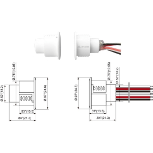 TANE HARDWIRED REED SWITCH WHITE DETECTION GAP 19MM 1x DPDT OUTPUT PLASTIC RECESSED MOUNT 19.05MM HOLE CUTOUT