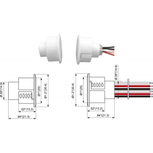 TANE HARDWIRED REED SWITCH WHITE DETECTION GAP 19MM 1x DPDT OUTPUT PLASTIC RECESSED MOUNT 25MM HOLE CUTOUT