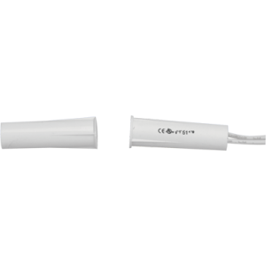 TANE HARDWIRED REED SWITCH WHITE DETECTION GAP 15MM 1x N/C OUTPUT (DRY) PLASTIC RECESSED MOUNT 9.5MM HOLE CUTO