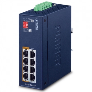 INDUSTRIAL 4-PORT 10/100/1000T 802.3BT POE++ INJECTOR HUB WITH 12V BOOSTER