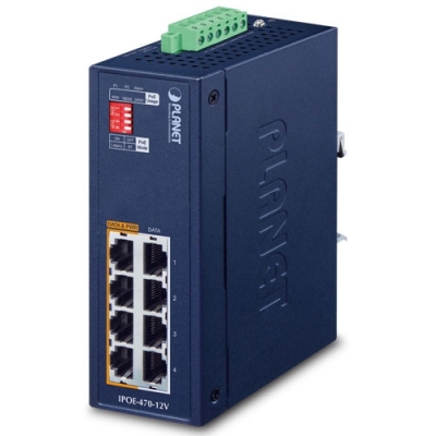 INDUSTRIAL 4-PORT 10/100/1000T 802.3BT POE++ INJECTOR HUB WITH 12V BOOSTER