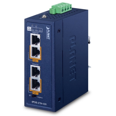 INDUSTRIAL 2-PORT MULTI-GIGABIT 802.3BT POE++ INJECTOR HUB