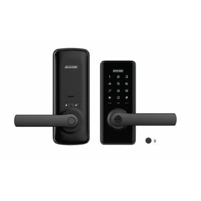 SCHLAGE EDGE SERIES ELECTRIC WIRELESS DOOR LOCK WITH KEYPAD 60-70MM BACKSET BLACK LED KEY OVERRIDE SURFACE MOU