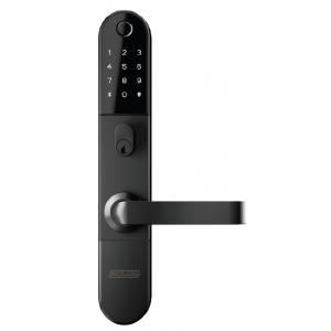 SCHLAGE OMNIA WITH FINGER PRINT/ KEYPAD (3X4)/ BLE MATTE BLACK WITH LED STAINLESS STEEL WITH CLUTCHING KEY OVE