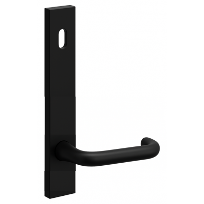 FSH 5300 MARINE SERIES SLIM DOOR FURNITURE EXTERNAL WITH CYLINDER HOLE ALPHA 29 LEAVER MATTE BLACK SUIT LEGGE