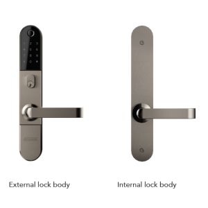 SCHLAGE OMNIA 990 ACCESS CONTROL MORTICE LOCK WITH FINGER PRINT/ KEYPAD (3X4)/ BLE MATTE BLACK WITH LED STAINL