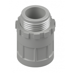 SCREW ADAPTOR & LOCK RING PVC 25MM GREY