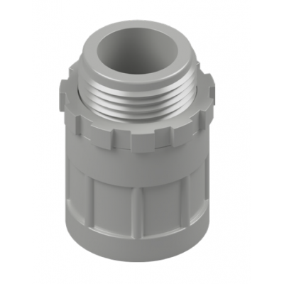 SCREW ADAPTOR & LOCK RING PVC 25MM GREY