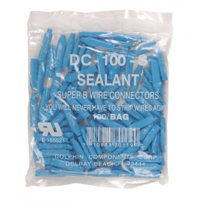 DOLPHIN SUPER B CONNECTOR WITH UNDERGROUND GEL PLASTIC BLUE FOR WET AREAS PACK OF 100