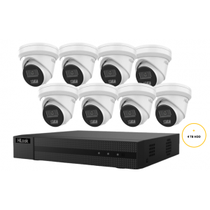 HILOOK CAMERA KIT WITH 8x 6MP TURRET IP AI CAMERA WITH 2.8MM LENS & 8CH NVR WITH 4TB HDD INCLUDED