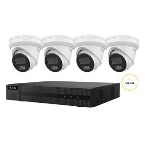 HILOOK CAMERA KIT WITH 4x 6MP TURRET IP AI CAMERA WITH 2.8MM LENS & 8CH NVR WITH 4TB HDD INCLUDED
