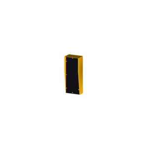 SEC DESIGN CO RAINHOOD WITH 10MM POLY BLACK PANEL 80MM SPACE BEHIND DURAGAL MILD STEEL POWERED COATED YELLOW 4