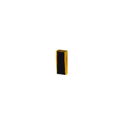 SEC DESIGN CO RAINHOOD WITH 10MM POLY BLACK PANEL 80MM SPACE BEHIND DURAGAL MILD STEEL POWERED COATED YELLOW 4
