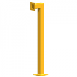 SEC DESIGN CO 1.17M RIGHT ANGLE GOOSENECK BOLLARD DURAGAL MILD STEEL POWERED COATED YELLOW ARM LENGTH 150 (MM)