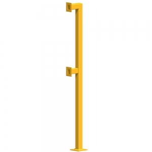 SEC DESIGN CO 2.120M STRAIGHT DOUBLE NECK BOLLARD FOR TRUCK/CAR DURAGAL MILD STEEL POWERED COATED YELLOW 1.17M