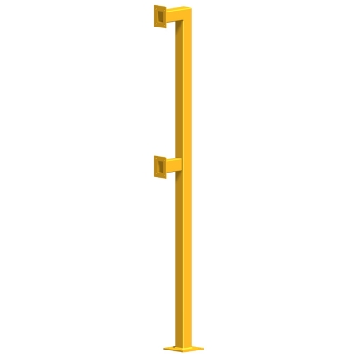 SEC DESIGN CO 2.120M STRAIGHT DOUBLE NECK BOLLARD FOR TRUCK/CAR DURAGAL MILD STEEL POWERED COATED YELLOW 1.17M