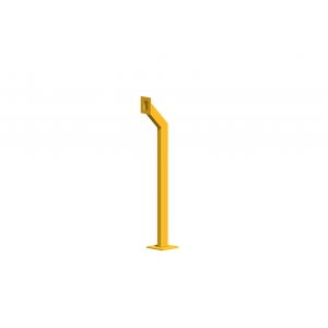 SEC DESIGN CO 1.17M CURVED NECK BOLLARD DURAGAL MILD STEEL POWERED COATED YELLOW BASE PLATE 182X182 (MM) FACE