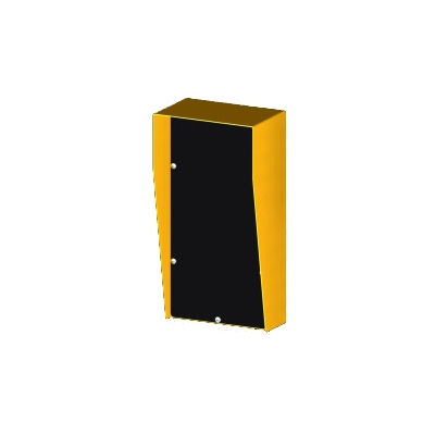 SEC DESIGN CO RAINHOOD WITH 10MM POLY BLACK PANEL 60MM SPACE BEHIND DURAGAL MILD STEEL POWERED COATED YELLOW 3