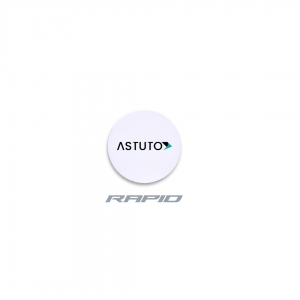 ASTUTO RAPID ADHESIVE DISC ENCRYPTED WHITE COMPATIBLE WITH ALL ASTUTO RAPID READERS 13.56MHz 18DIAx1D (MM)