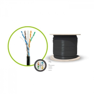 CAT6 UTP LAN CABLE 23AWG 4P TWISTED SOLID CORE JEL FILLED UNSCR. PVC SHEATH 305M BOX BLACK