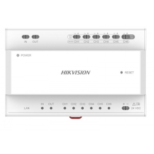 HIKVISION DS-KAD706Y-P 2-WIRE Y-SERIES INTERCOM DISTRIBUTOR 6 DEVICES PSU WHITE