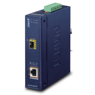 PLANET IGUP-805AT 100 1000X SFP TO 10 100 1000T MEDIA CONVERTER 95W 802.3bt POE++ DIN-RAIL