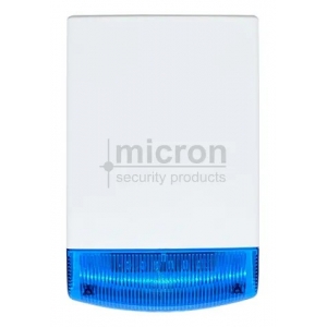 MICRON SAS020 COMBO SIREN + BLUE STROBE 12VDC WHITE