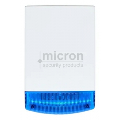 MICRON SAS020 COMBO SIREN + BLUE STROBE 12VDC WHITE
