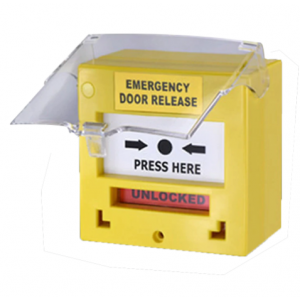 SMART CP-32Y RESETTABLE EMERGENCY DOOR RELEASE BREAK GLASS 1X DPDT SURFACE MOUNT 12/24VDC 91Hx87Wx53D (MM) YEL