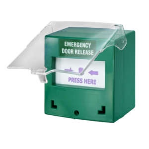 SMART CP-32GBZ-LB RESETTABLE EMERGENCY DOOR RELEASE CALL POINT LED BUZZER 1X DPDT 12/24VDC 91Hx87Wx53D (MM) GR