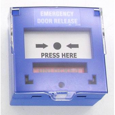 SMART CP-32BL RESETTABLE EMERGENCY DOOR RELEASE BREAK GLASS 1X DPDT SURFACE MOUNT 87Hx91Wx53D (MM) BLUE