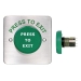 PBT-450BS EXIT PUSH BUTTON ROUND HEAD SQUARE STAINLESS STEEL PLATE DPDT MOMENTARY 85.5Hx85.5W (MM) GREEN