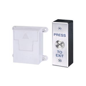 WPB-025JS WIRELESS EXIT PUSH BUTTON MULLION STAINLESS STEEL PRESS TO EXIT MOMENTARY 12/24VDC INCLUDES RECEIVER