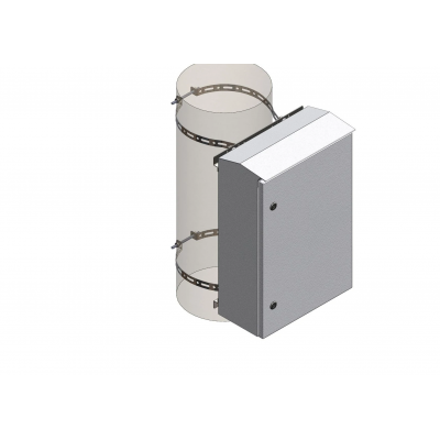 REDBACK BT2-MSG300 GALVANISED/ZINC POLE CLAMP FOR MSB.303020 100-300MM POLE DIAMETER 300 WIDE CABINET 150KGS