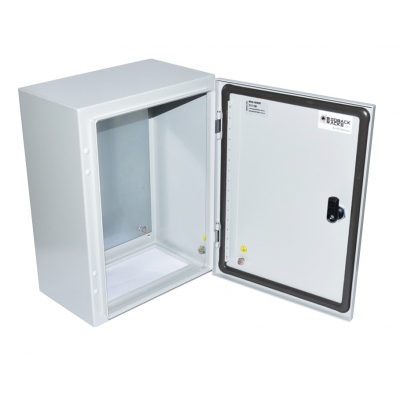 PSS MSB.604020 IP66 IK10 1.5MM POWDER COATED MILD STEEL ENCLOSURE GALVANISED MOUNTING PLATE GREY 600Hx400Wx200