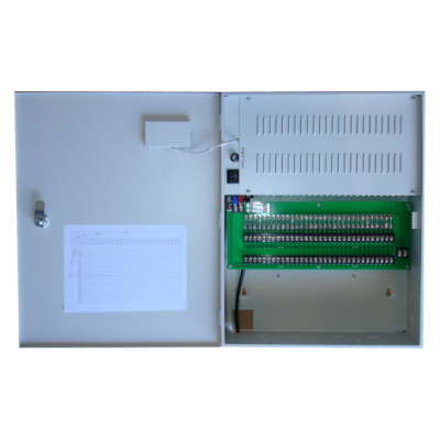 PATRIOT W-AC24-25A 24VAC 26A WALL MOUNTED POWER SUPPLY 32X FUSED OUTPUTS LED INDICATORS IEC MAINS PLUG BEIGE 1