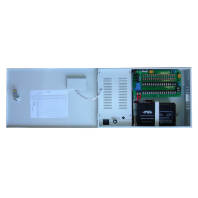 PATRIOT WB-DC12-12A 12VDC 12.5A WALL MOUNT POWER SUPPLY 16X OUTPUTS MAINS FAIL/LOW BATT 1X 12V/7AH 92Hx235Wx36