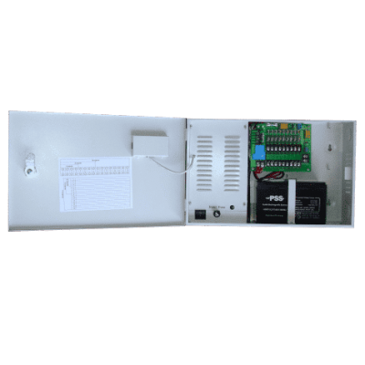 PATRIOT WB-DC12-4A 12VDC 4.2A WALL MOUNT POWER SUPPLY IEC MAINS 9X FUSED OUTPUTS MAINS FAIL & LOW BATT 92HX235